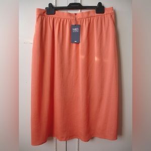 M&S Long Orange Skirt Size 16